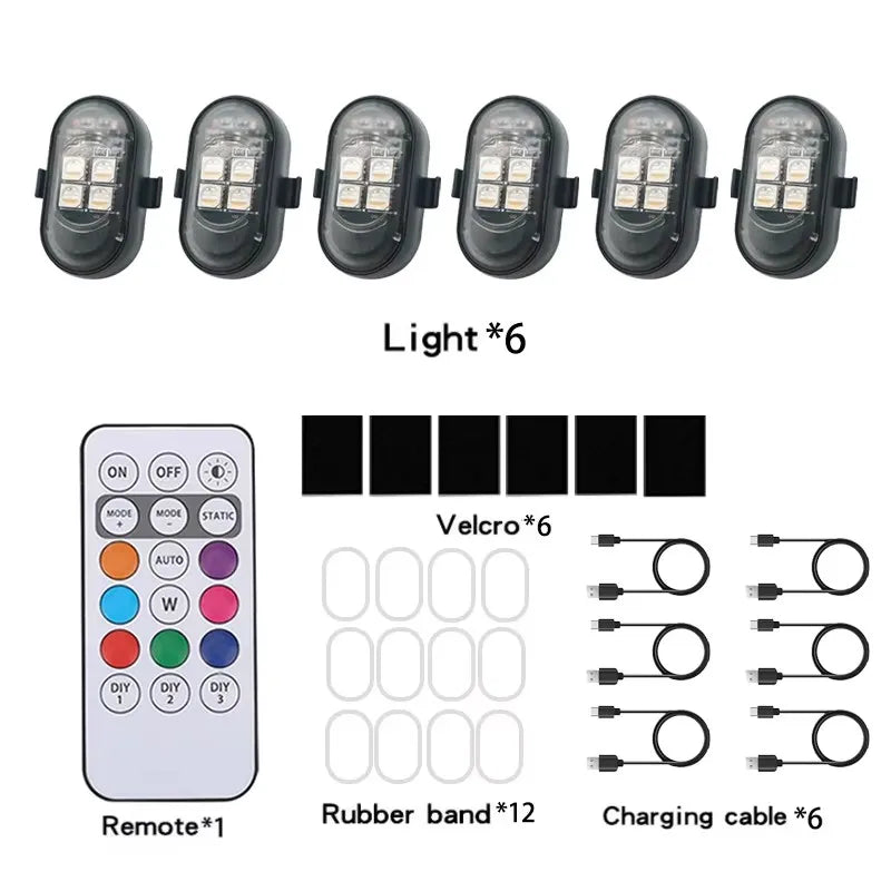 8 Colors Remote Wireless LED