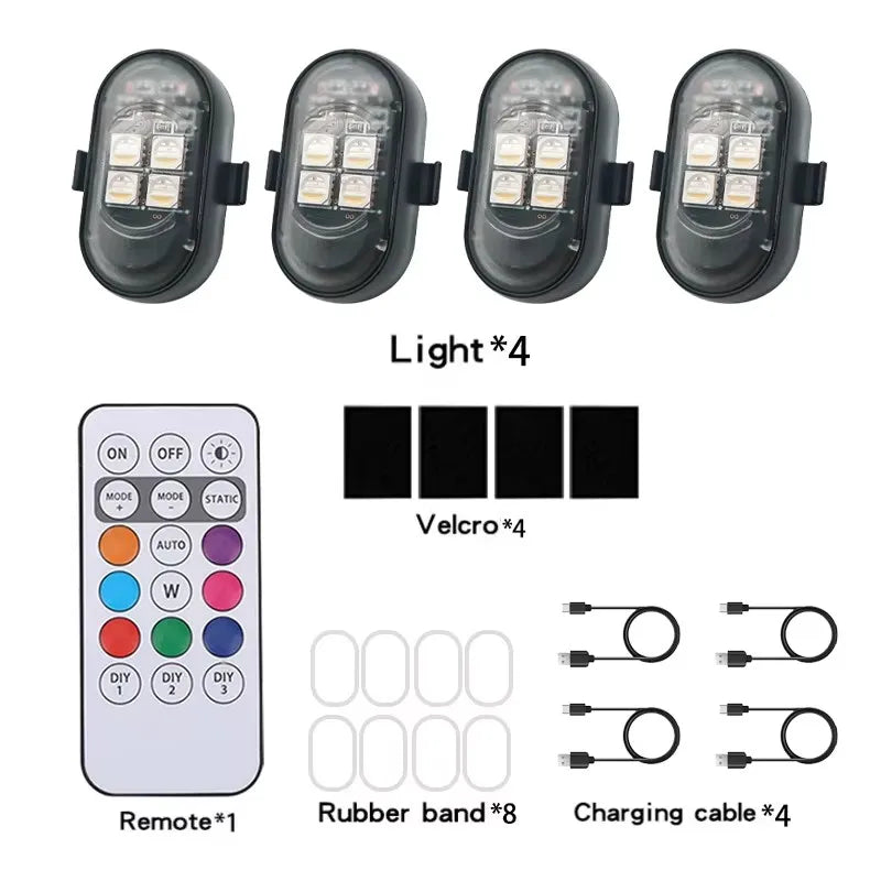 8 Colors Remote Wireless LED